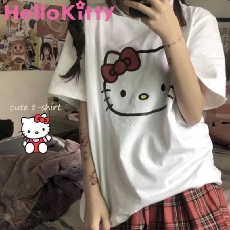 키티티셔츠 산리오 캐릭터 반팔티 박스티 굿즈