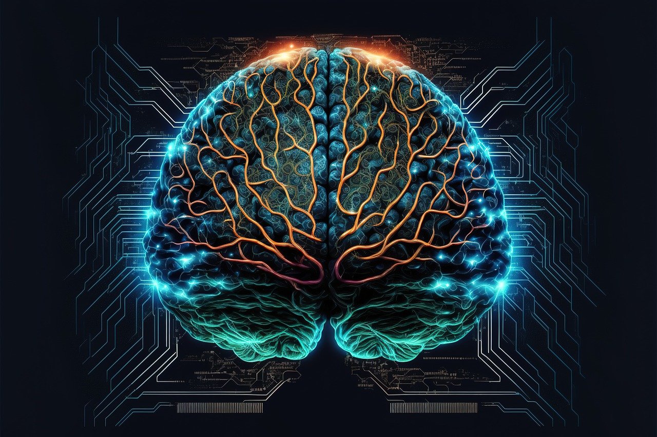 사람의 뇌를 컴퓨터의 중앙처리장치 처럼 묘사한 사진입니다.