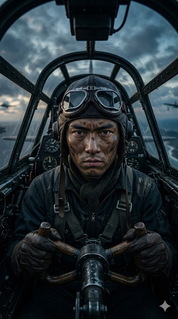 넷플릭스 영화 고질라 -1.0 모든 절망을 끝내기 위해 조종석에 앉아 비장한 표정을 짓는 시키시마의 모습