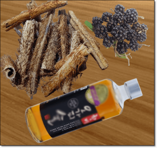 오가피 껍질과 열매 담금주