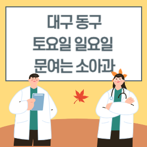 대구 동구 토요일 일요일 소아과 진료 문여는 병원 리스트