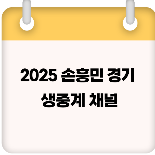2025 손흥민 경기 생중계 채널 &amp; 실시간 시청법