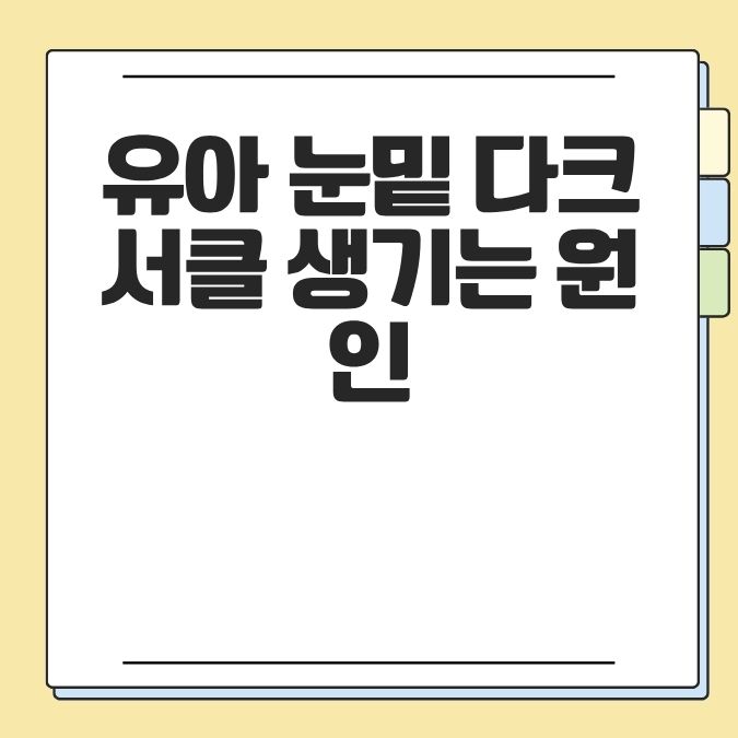 유아 눈밑 다크서클 생기는 원인
