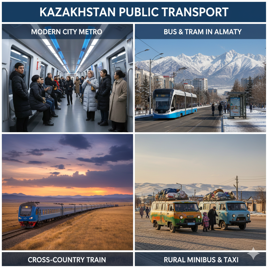 카자흐스탄에 저렴한 대중교통