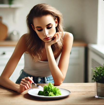 칼로리 제한 다이어트를 하고있는 여성