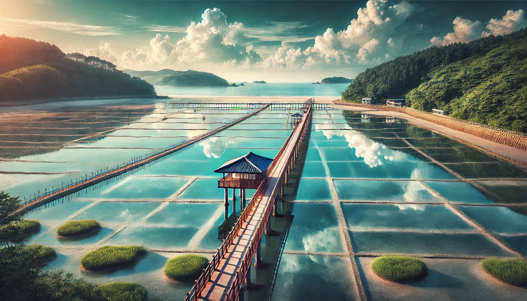 증도의 아름다운 풍경을 담은 배경사진