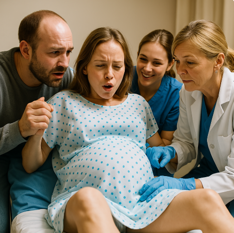 분만직전의 임산부 사진