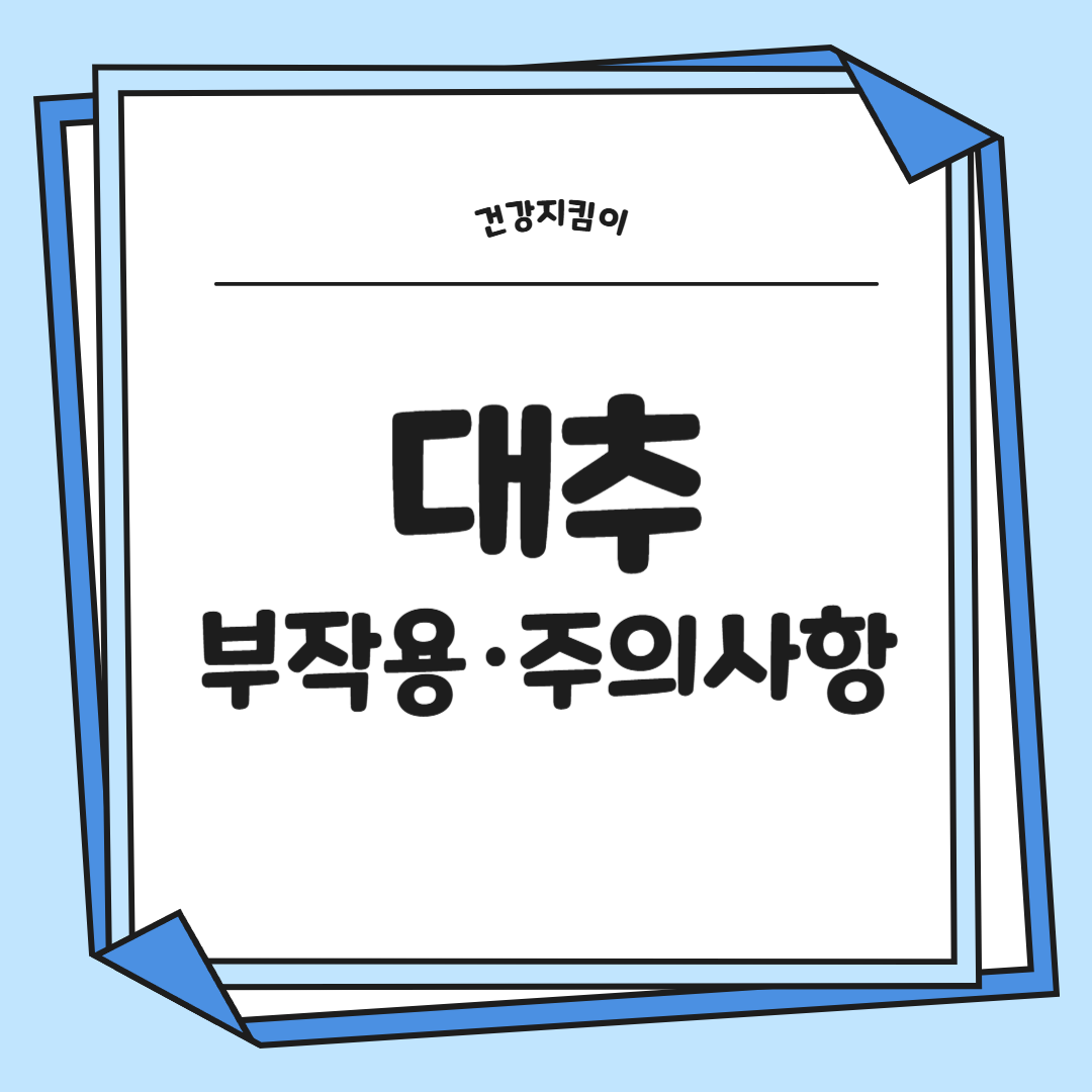 대추 효능과 부작용 고르는법 칼로리