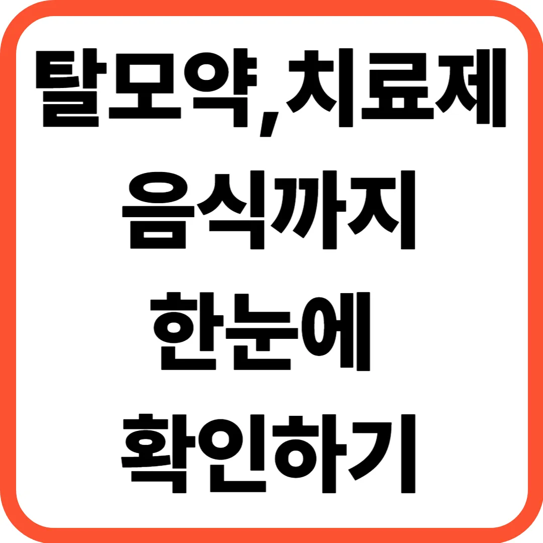 탈모샴푸만으론 부족합니다! 탈모약, 치료제, 음식까지 한눈에 확인하기
