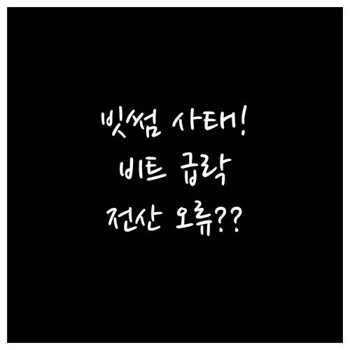 빗썸 전산 오류로 인한 비트코인 급락..