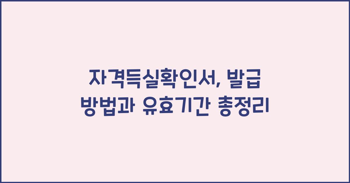 자격득실확인서