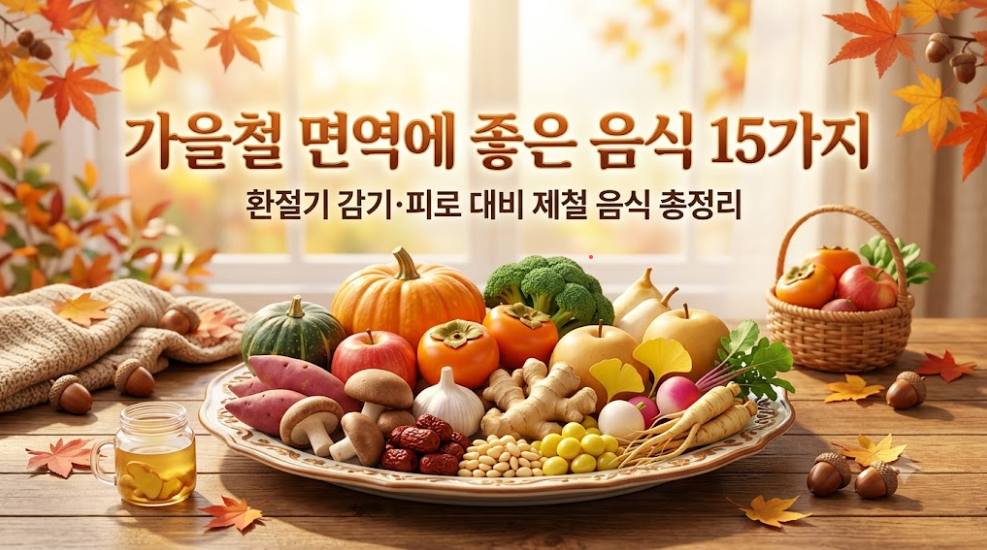 가을철 면역에 좋은 음식 15가지｜환절기 감기&middot;피로 대비 제철 음식 총정리