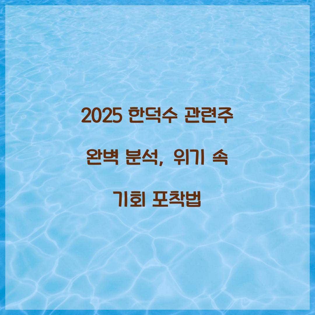 2025 한덕수 관련주 완벽 분석