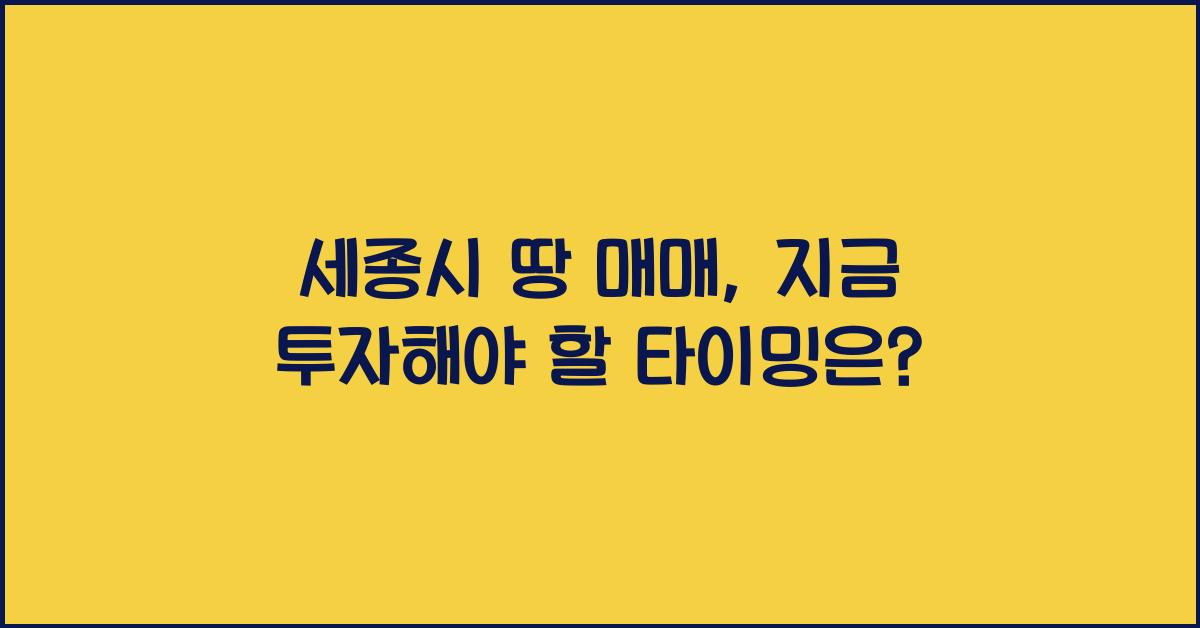 세종시 땅 매매