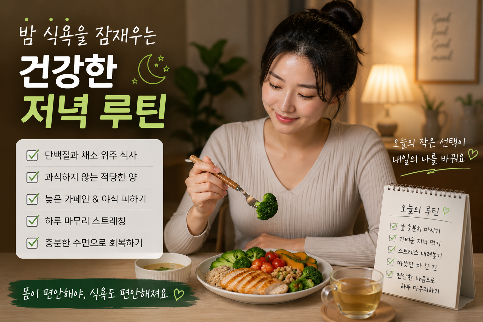 밤식욕을 잠재우는 건강한 저녁루틴