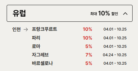 티웨이 15% 할인