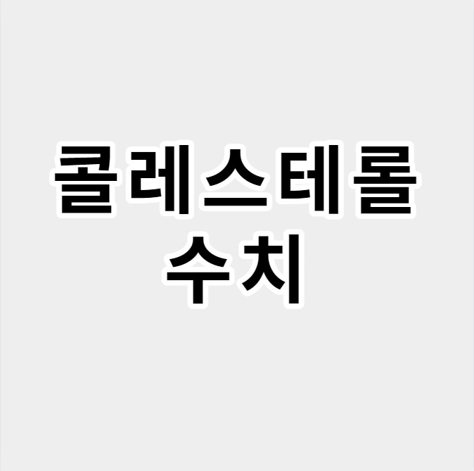 콜레스테롤수치