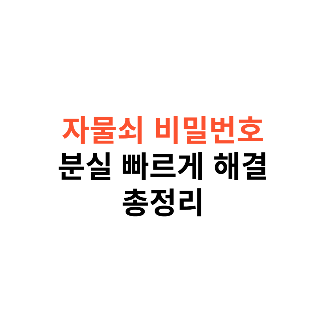자물쇠 비밀번호 분실