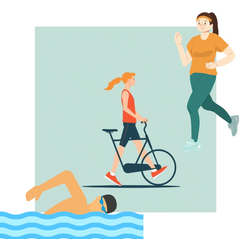 규칙적인 유산소 운동 (걷기, 수영, 자전거)