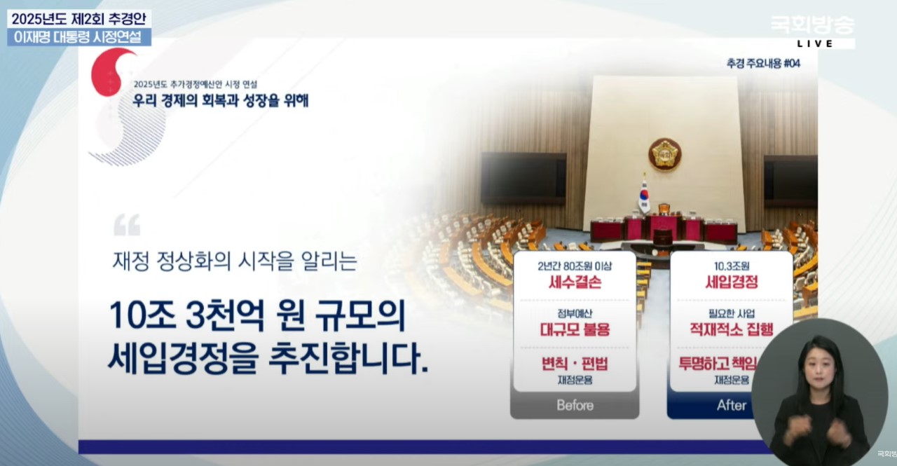 이재명 대통령 민생회복 시정연설