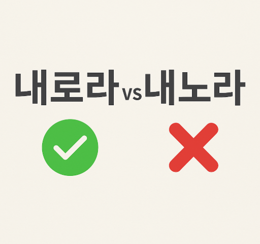 내로라 내노라 - 흔한 맞춤법 실수를 o x로 보기 쉽게 표현한 이미지