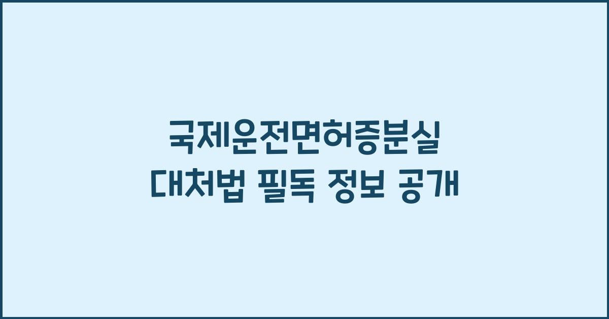 국제운전면허증분실