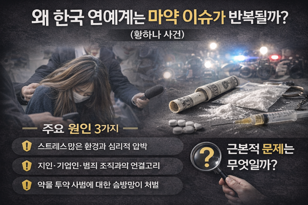 한국 연예계 마약 스캔들, 왜 계속 반복될까?