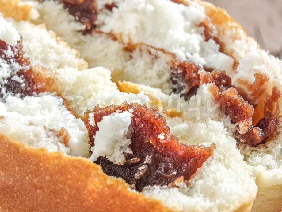 단팥과 크림을 좀 더 크게 확대한 모습