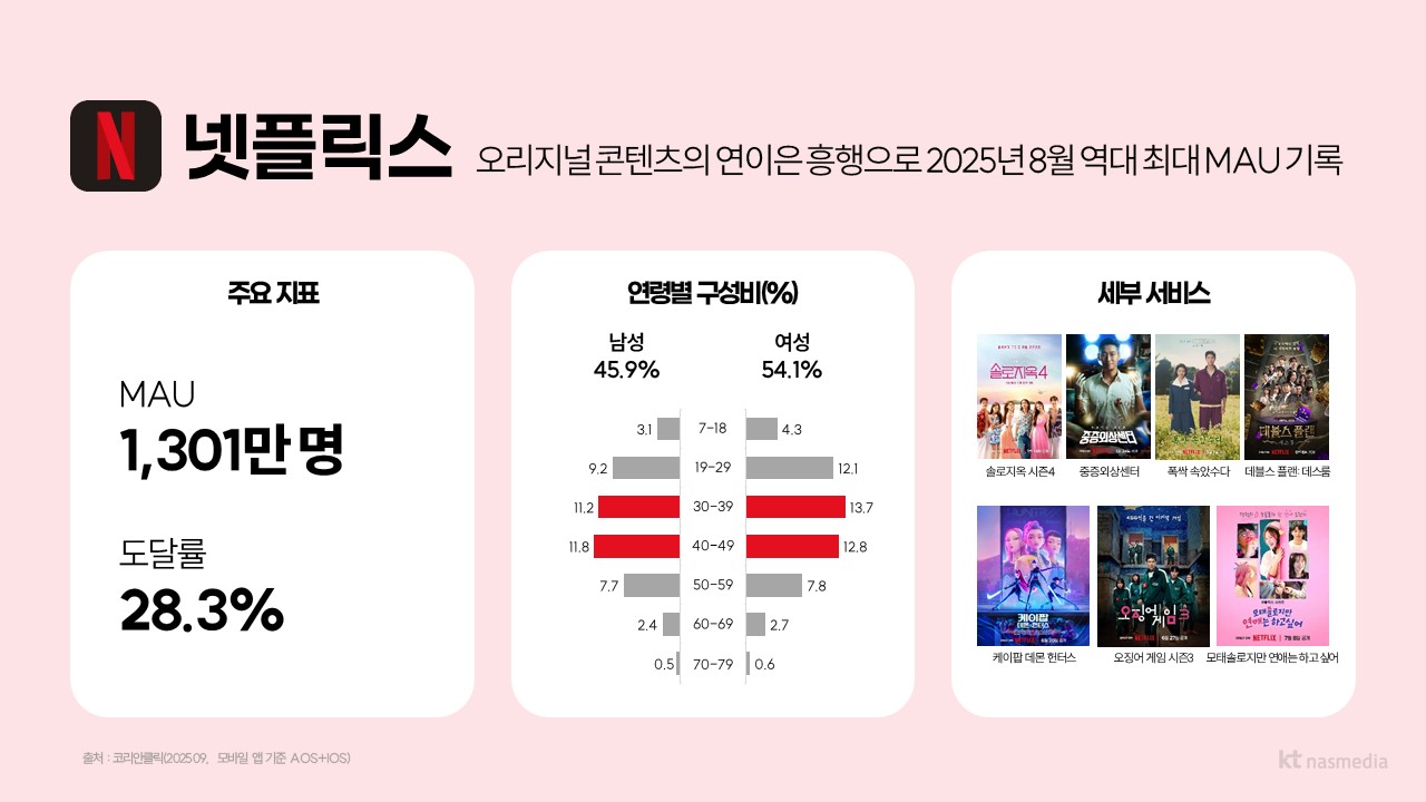 넷플릭스mau, 넷플릭스이용자