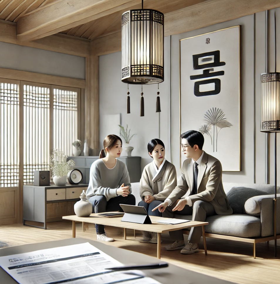 부동산 세금 문서를 검토하는 모습