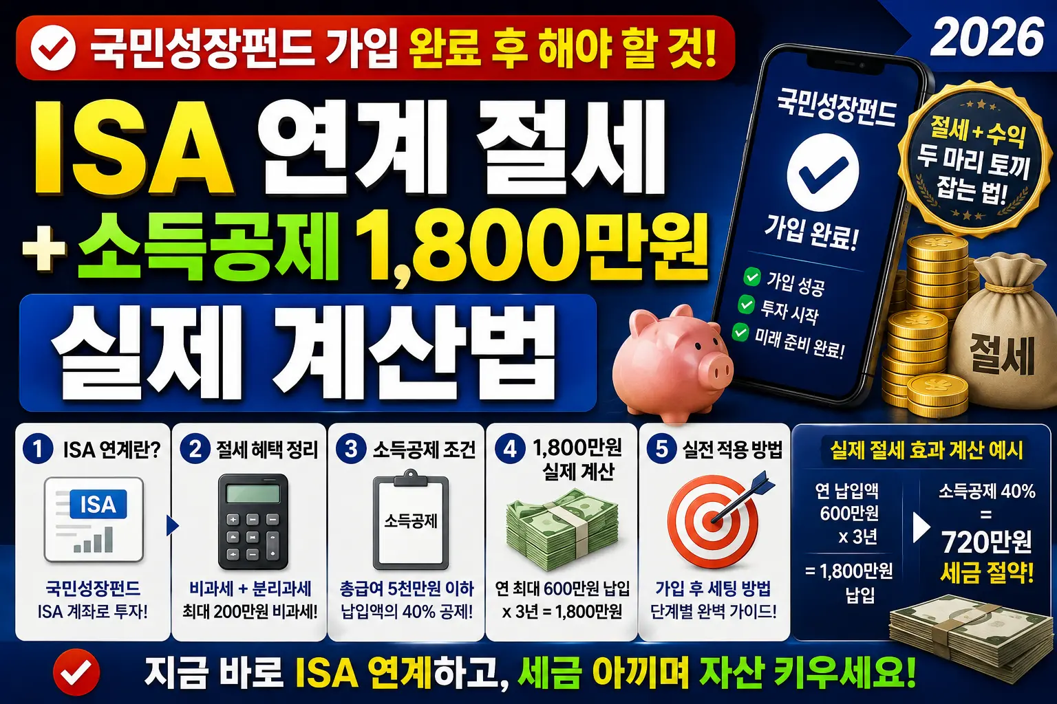 국민성장펀드 가입 완료 ISA 연계 절세 소득공제 실제 계산법이미지