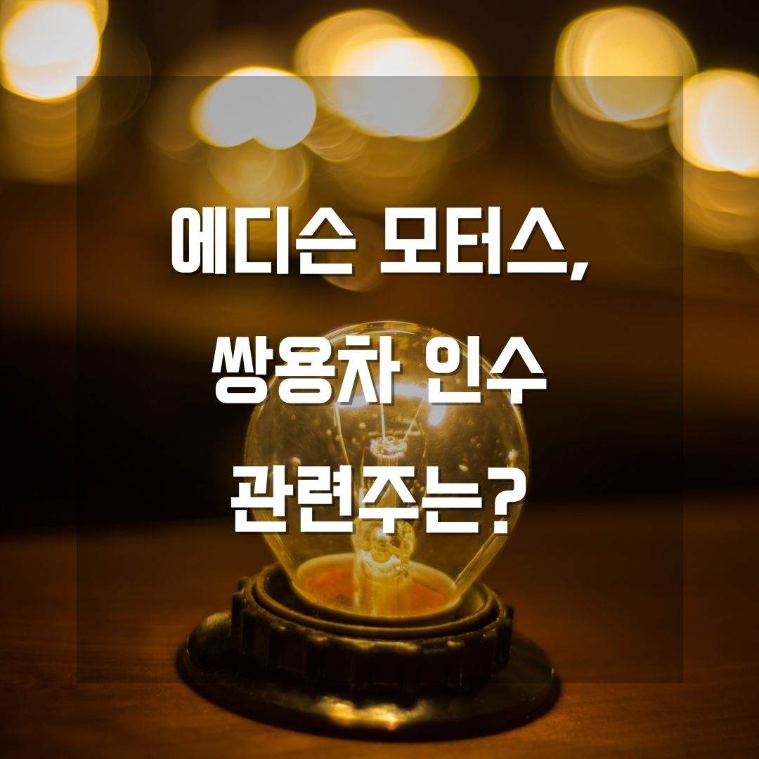 쌍용차 인수 에디슨 모터스 관련 주식