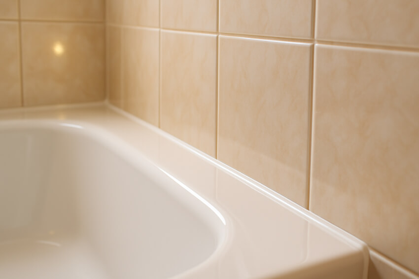 화장실 곰팡이 제거 후 깨끗해진 실리콘