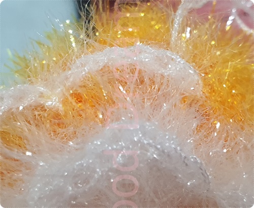 라인장식 꽃 호빵수세미