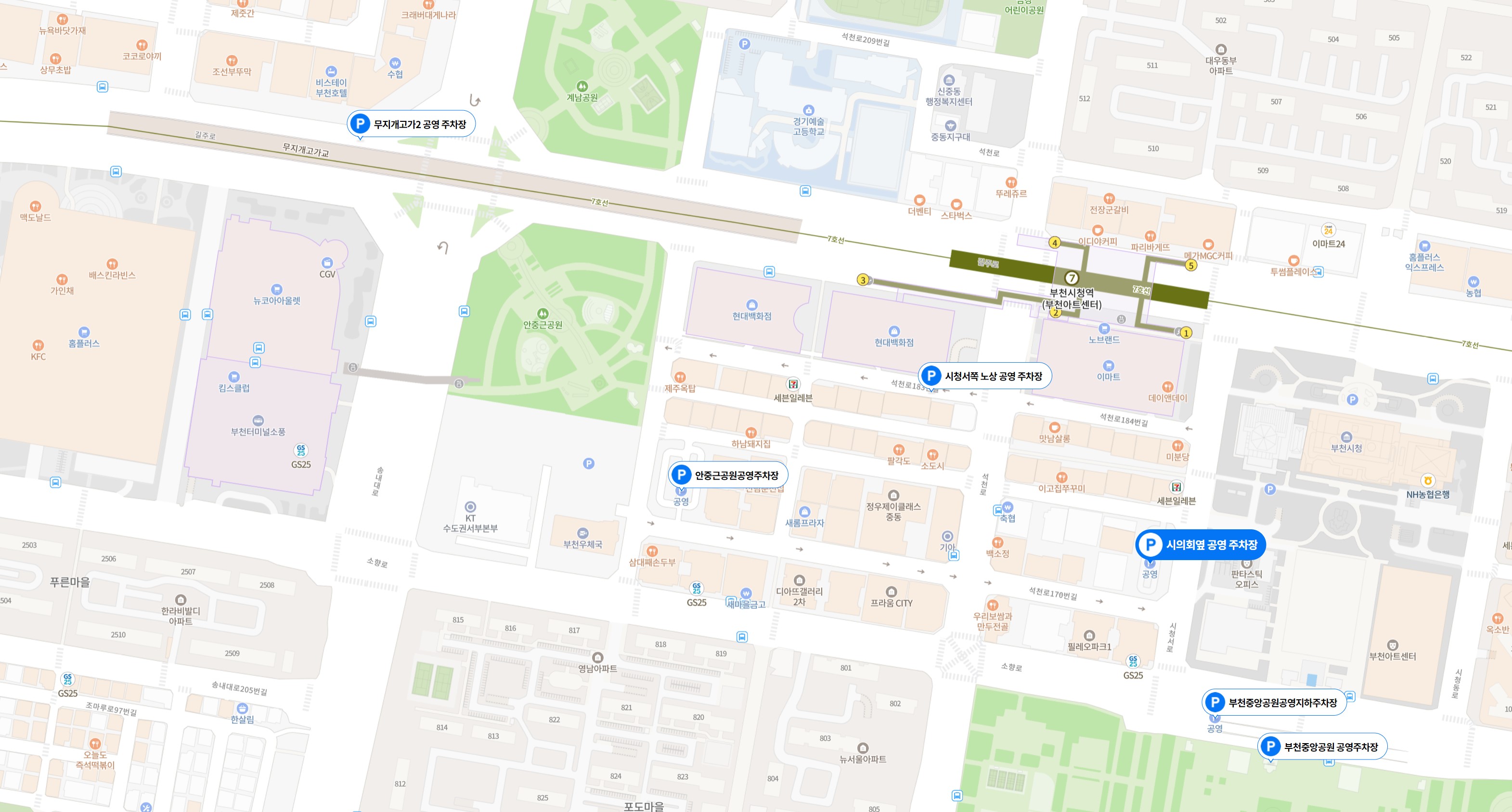 부천시의회옆 공영주차장