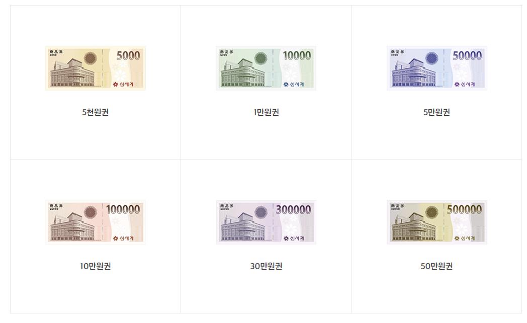 신세계 지류 상품권 종류