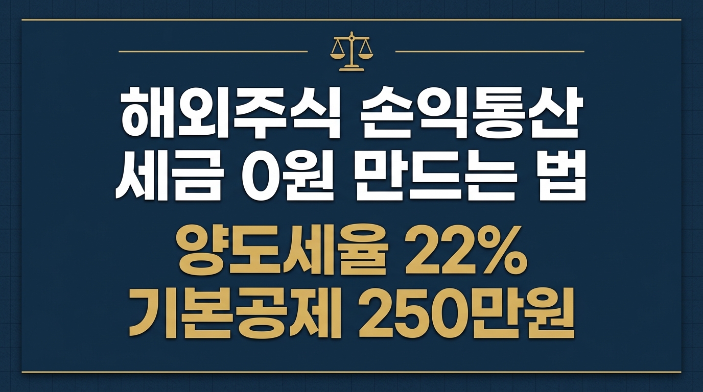 해외주식 손익통산 세금 0원 양도소득세 절세 인포그래픽 2026년