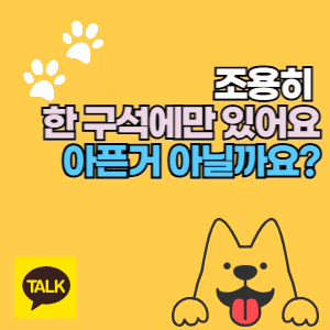강아지가 조용한 구석에만 있어요