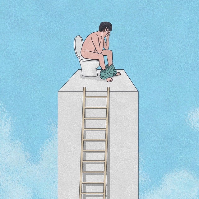 변비로 힘들어하는 사람의 모습