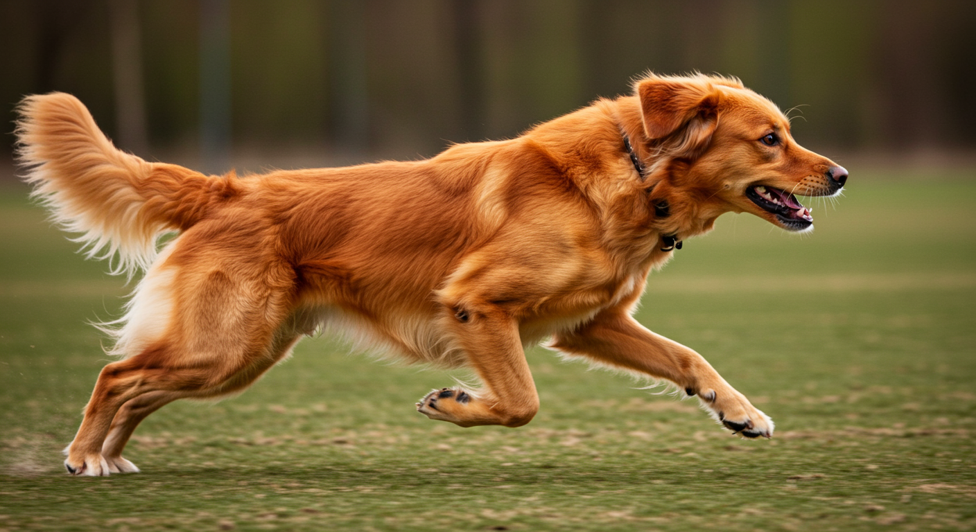 dog running in motion