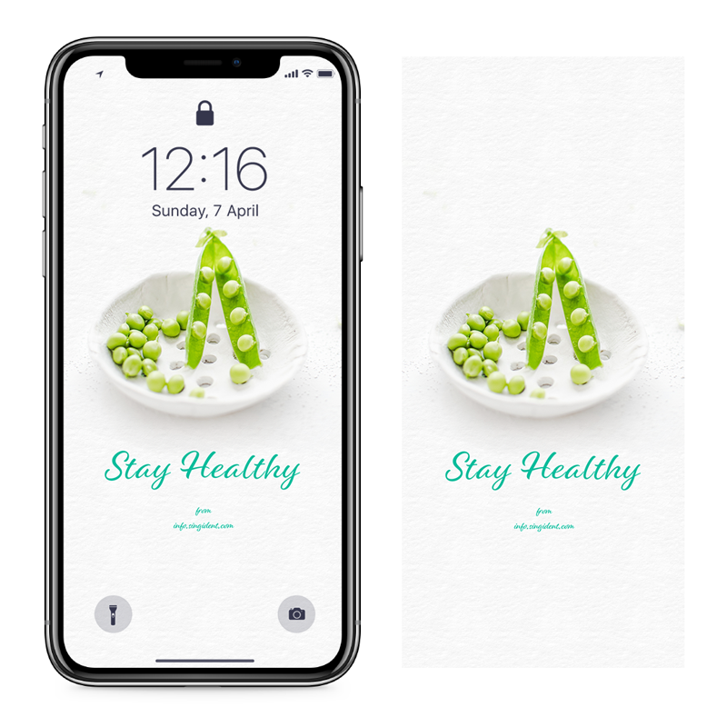 04 완두콩 C - Stay Healthy 아이폰초록색배경화면