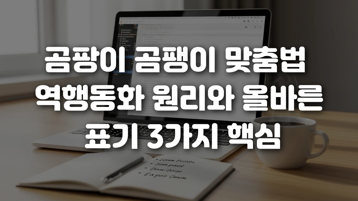 곰팡이 곰팽이 맞춤법 역행동화 원리와 올바른 표기 3가지 핵심