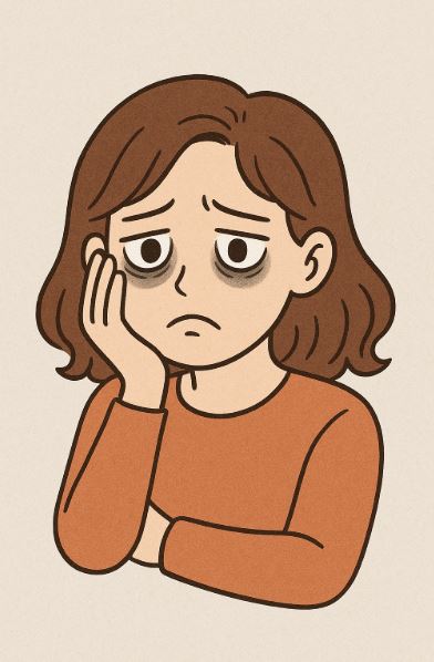 다크서클로 고민하는 모습 이미지