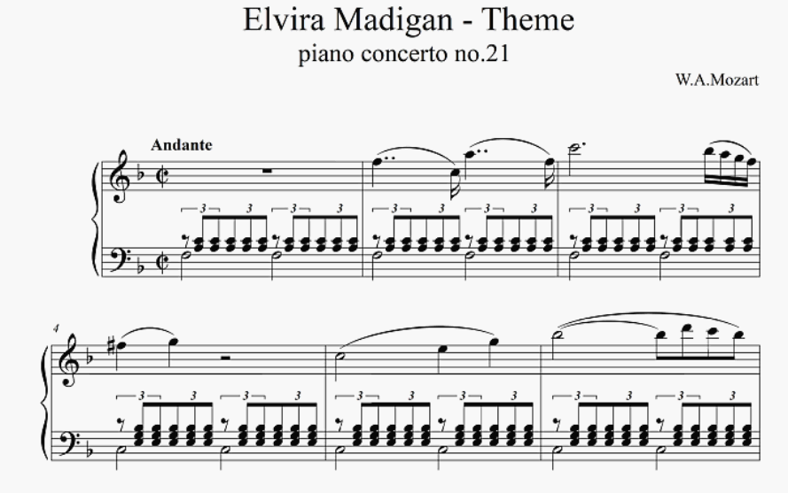 모차르트 피아노 협주곡 제21번 2악장 - Elvira Madigan (1967)