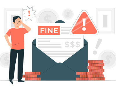 미신고 또는 오류로 인해 과태료를 받는 상황을 경고하는 세금 안내 이미지
