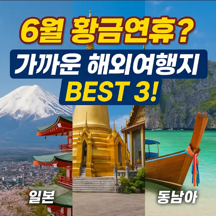 6월 황금연휴? 가까운 해외여행지 BEST 3! (일본/동남아)