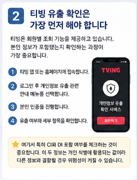 티빙 유출 확인 방법 총정리 개인정보 조회부터 명의도용 차단까지2