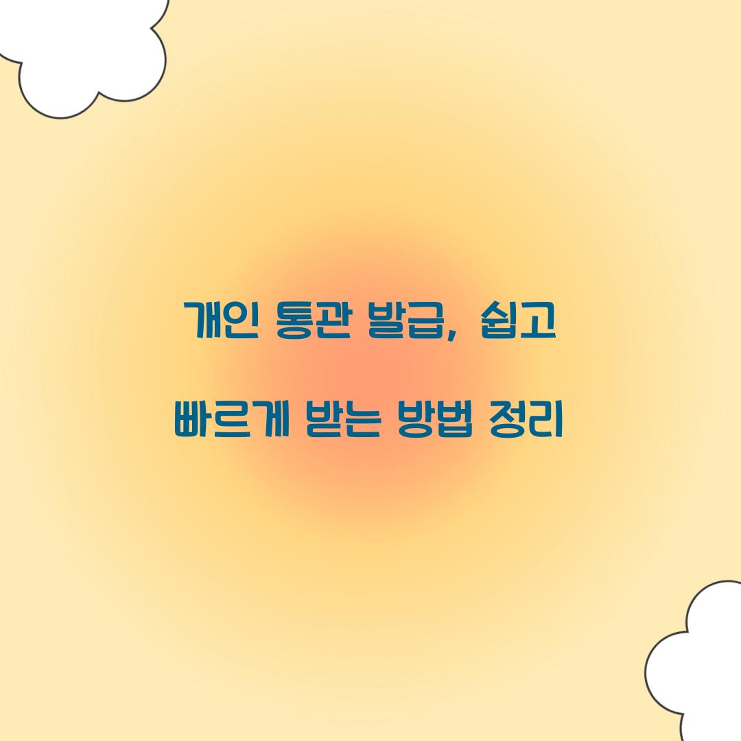 개인 통관 발급