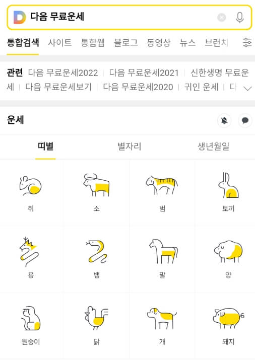 다음에서_다음 무료운세_검색