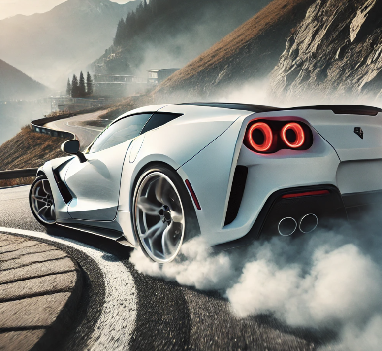 스포츠카 성능 테이스하는 사진